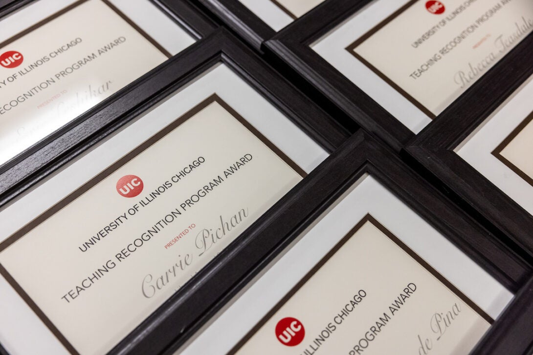 Image of framed award certificates